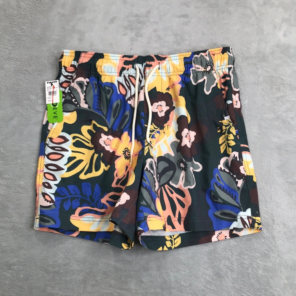 RSQ Men's Vibrant Floral Board Shorts Size Small New